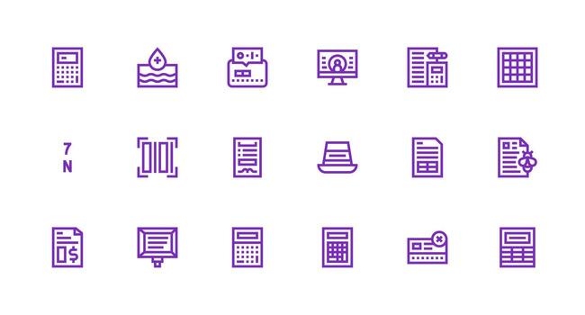 18 fuerte carrera línea vectores para datos entrada tema limpiar icono colección para web utilizar