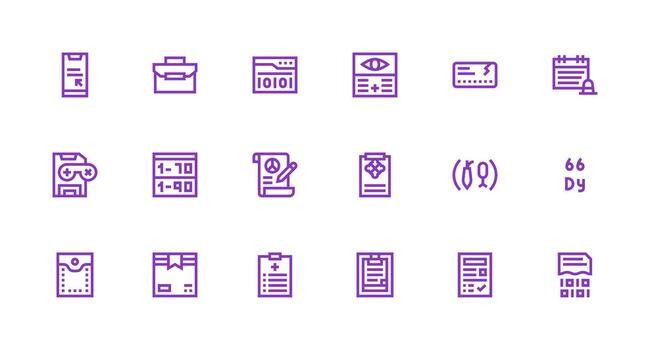 Record featuring 18 Icons in Strong Stroke Line Design UI-Ready Icon Collection vector
