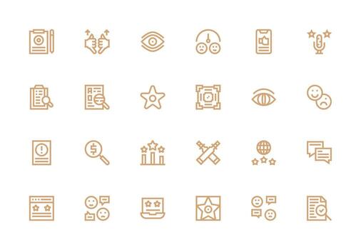 Review Set with 24 Thick Line Line Icons Core Icon Collection for Daily Tasks vector