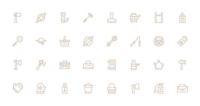 Delgado línea íconos desde encargarse de conjunto con 32 vectores escalable icono paquete