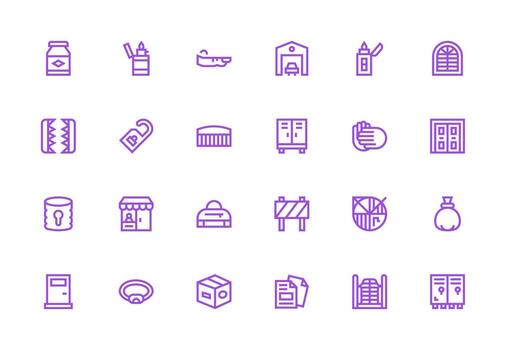 Thick Line Line Icons from Closed Set with 24 Vectors Design Ready Icon Set for Teams