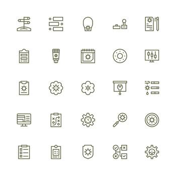 Options featuring 25 Icons in Medium Stroke Outline Design Complete Icon Bundle for Web Design vector