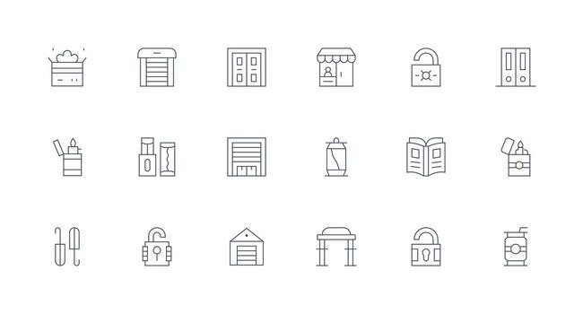 Minimal Line Style Open Icons with 18 Vectors Multi-Style Icons for Creative Projects
