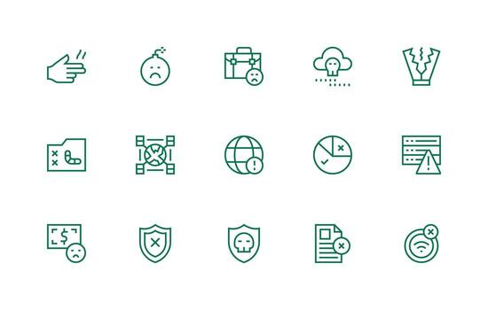 fracaso incluso 15 regular línea ilustraciones personalizable icono serie para móvil pantallas vector