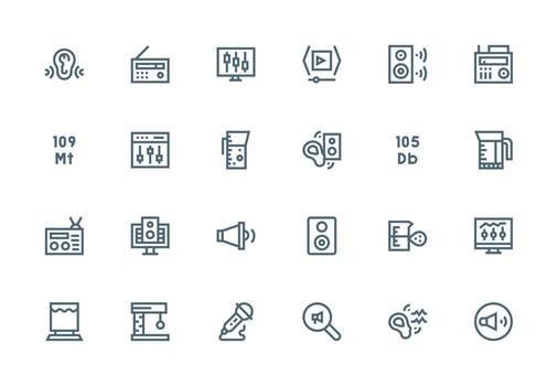 24 Thick Line Line Icons for Volume Graphics Neatly Designed Icons for Web Platforms vector