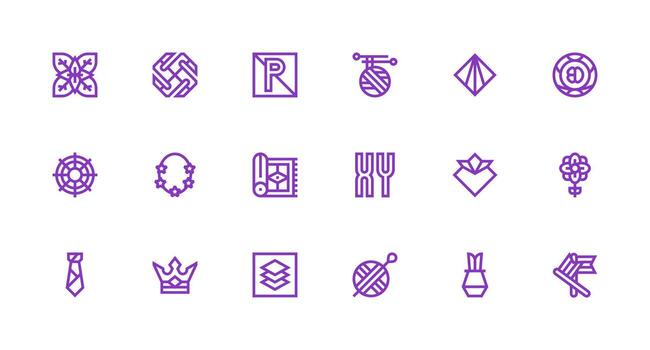 18 fuerte carrera línea diseños para geométrico íconos agudo íconos para presentaciones vector