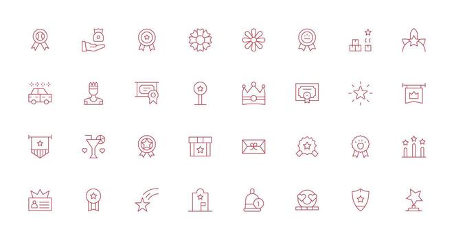 32 Icons for Premium in Thin Line Format Digital Product Icons for Fast Delivery vector