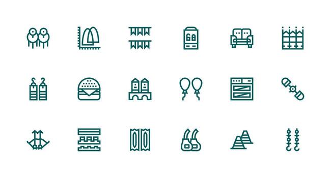 Strong Stroke Line Icons from Double Set with 18 Vectors Dashboard Icon Series