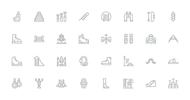 Climbing Icon Collection with 32 Thin Line Designs Core Icon Collection for Daily Tasks vector
