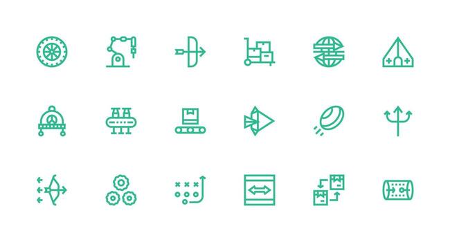 Movement Icon Set with 18 Strong Stroke Line Graphics Design Ready Icon Set for Teams vector