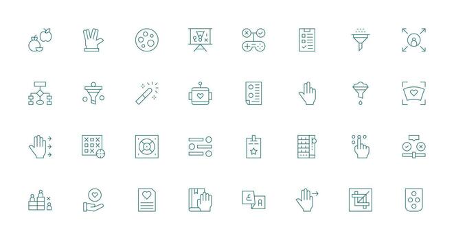 Thin Line Icons from Selection Set with 32 Vectors Line Icon Collection