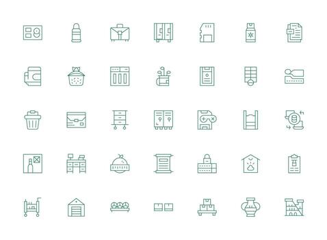 Light Line Style Storage Icons with 35 Vectors Digital Icon Collection