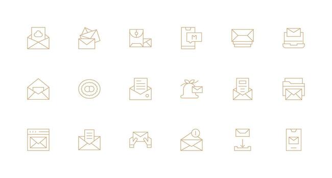 mínimo línea íconos desde bandeja de entrada conjunto con 18 vectores multi-estilo íconos para creativo proyectos