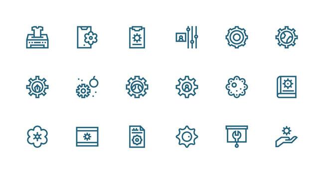 personalización presentando 18 íconos en fuerte carrera línea diseño moderno icono conjunto vector