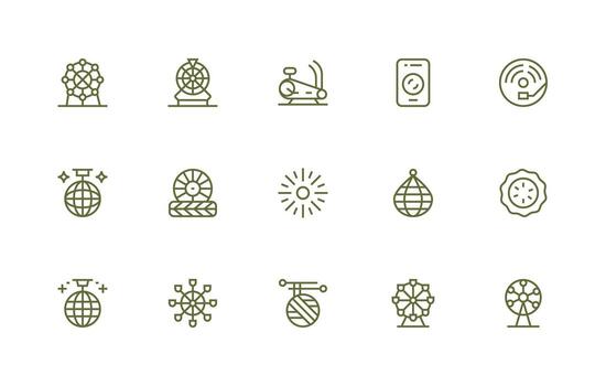 15 Regular Line Vectors for Spinning Theme Scalable Icon Pack
