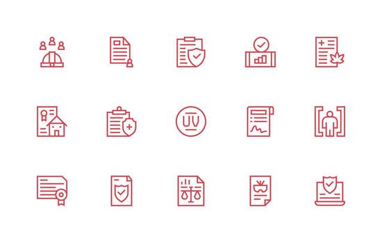 15 Compliance Icons in Regular Line Aesthetic Core Icon Collection for Daily Tasks vector