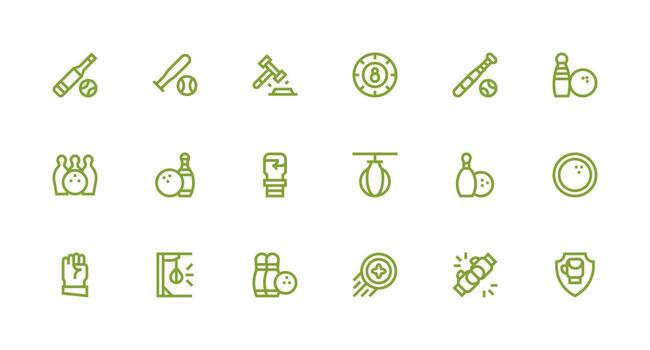 Strike Icon Set with 18 Strong Stroke Line Graphics Scalable Icon Pack vector