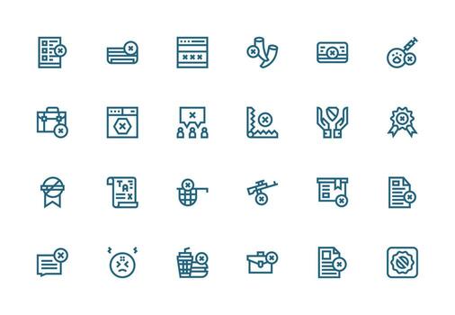 grueso línea línea estilo negado íconos con 24 vectores pulcramente diseñado íconos para web plataformas