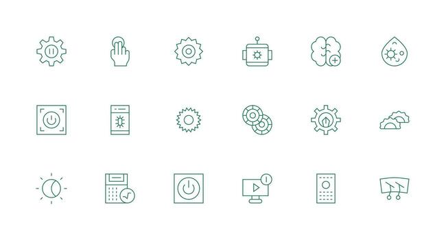 18 Minimal Line Style Icons from Function Collection Line Icon Collection vector