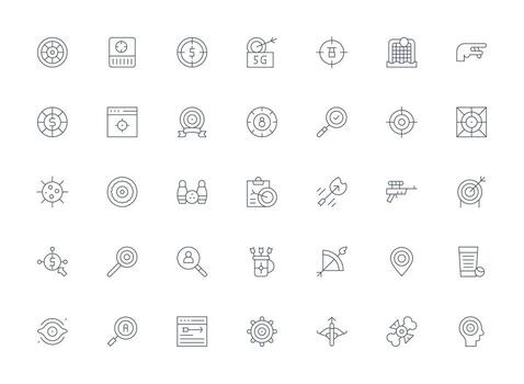 35 Light Line Vectors for Target Theme Neatly Designed Icons for Web Platforms