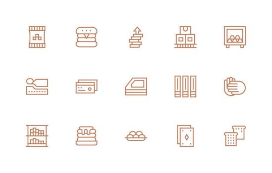 15 Regular Line Style Icons from Stacked Collection Icon Set for Apps vector