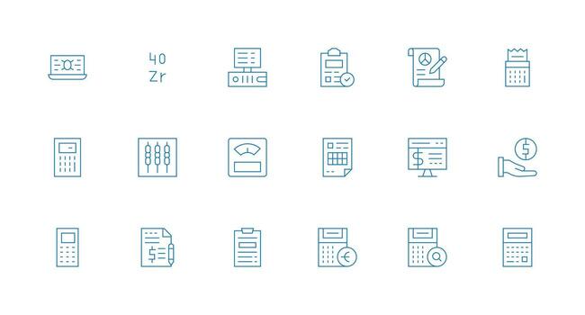 Accounting featuring 18 Icons in Minimal Line Design General Use Icon Pack vector
