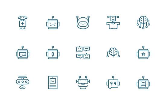 15 Regular Line Icons for Ai Graphics Reliable Icons for All Interfaces vector