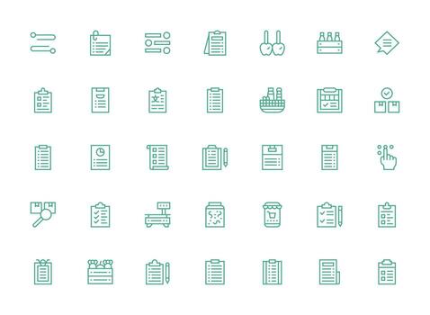 Items Set with 35 Regular Clean Line Icons Lightweight Icon Series for Fast Prototypes vector