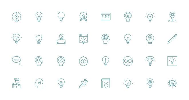 Concept Set with 32 Thin Line Icons Theme-Based Icon Pack vector