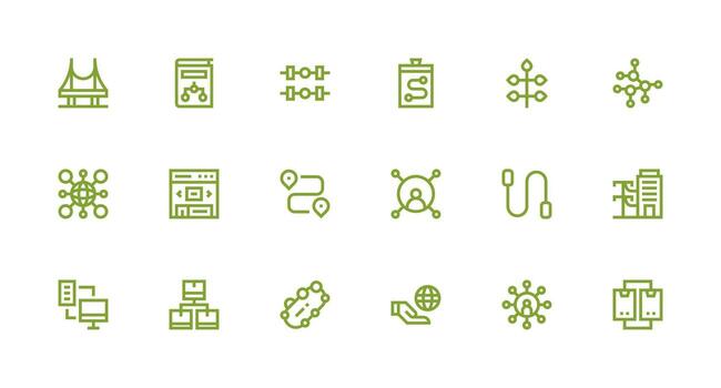 Link Design Icons featuring 18 in Strong Stroke Line Style Multi-Purpose Icon Pack for Templates vector