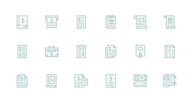 Minimal Line Style Ledger Icons with 18 Vectors Dashboard Icon Series