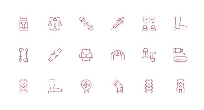 Joint Set with 18 Minimal Line Icons Icons Built for Visual Consistency Pack vector