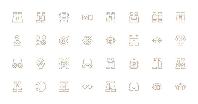 32 Thin Line Style Icons from Vision Collection Balanced Icon Set for Functional Design vector