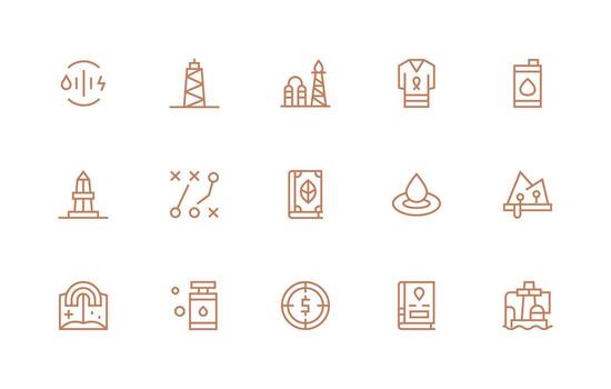 Resource Icon Collection with 15 Regular Line Designs Minimal Icon Set for Interface Projects vector