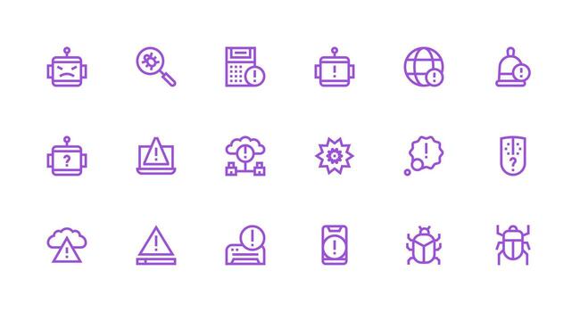 18 fuerte carrera línea vectores para problema tema multi-estilo íconos para creativo proyectos