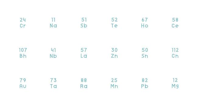 Periodic Table Element including 18 Minimal Line Illustrations Scalable Icons for All Themes vector