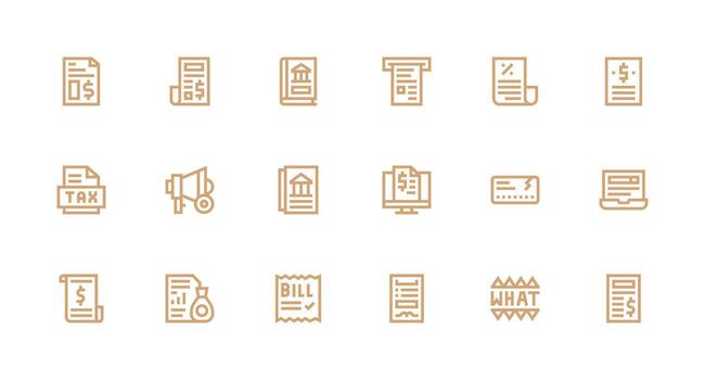 Statement Design Icons featuring 18 in Strong Stroke Line Style Display Icon Pack vector