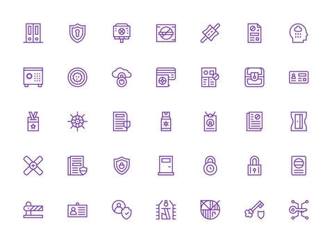 35 Regular Clean Line Vectors for Access Control Theme Multi-Style Icons for Creative Projects