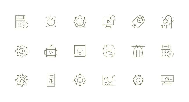 18 mínimo línea íconos para función gráficos ordenado icono conjunto vector