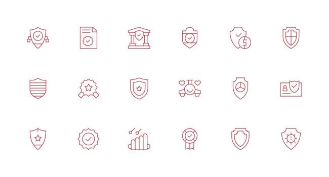 18 mínimo línea estilo íconos desde de confianza colección de confianza íconos para todas interfaces vector