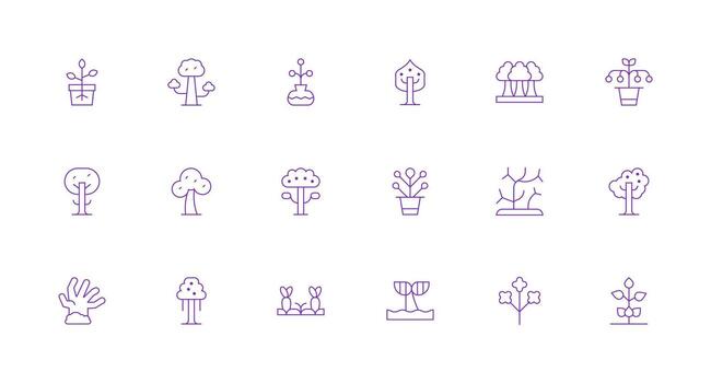 Minimal Line Icons from Roots Set with 18 Vectors Display Icon Pack