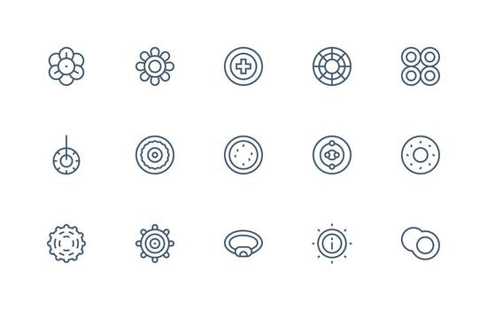 15 Concentric Icons in Regular Line Aesthetic Theme-Based Icon Pack vector