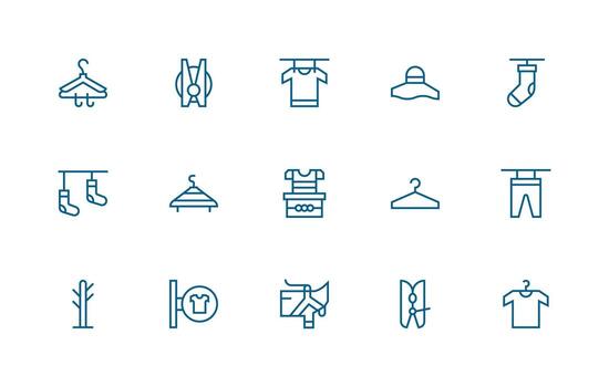 15 Regular Line Vectors for Hanger Theme Scalable Icon Pack