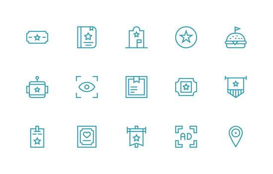 Highlighted including 15 Regular Line Illustrations UI-Ready Icon Collection vector
