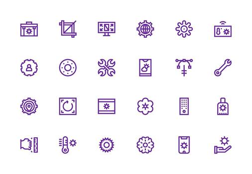 24 Icons for Adjust in Thick Line Line Format Icon Set for Web vector