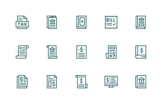 Regular Line Icons from Statement Set with 15 Vectors Standard Icon Pack