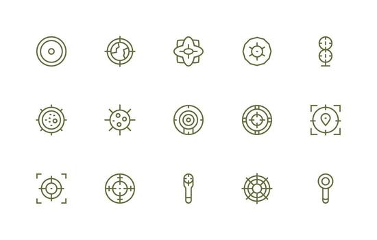15 Regular Line Icons for Scope Graphics Style Icon Set vector