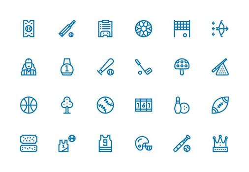 24 Thick Line Line Icons for Game Graphics Well-Structured Icons for Creative Use vector