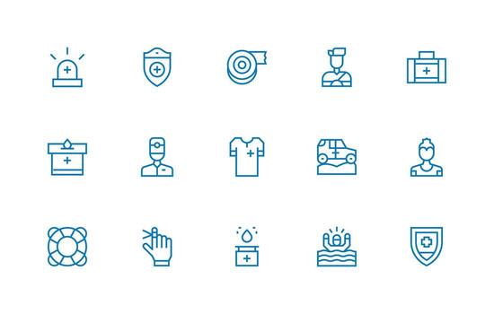 15 First Aid Icons in Regular Line Aesthetic Icons Built for Visual Consistency Pack vector