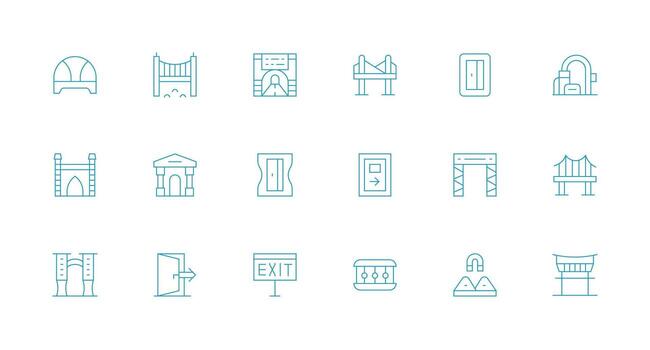 18 mínimo línea íconos para paso gráficos rápido acceso íconos para ui desarrollo vector